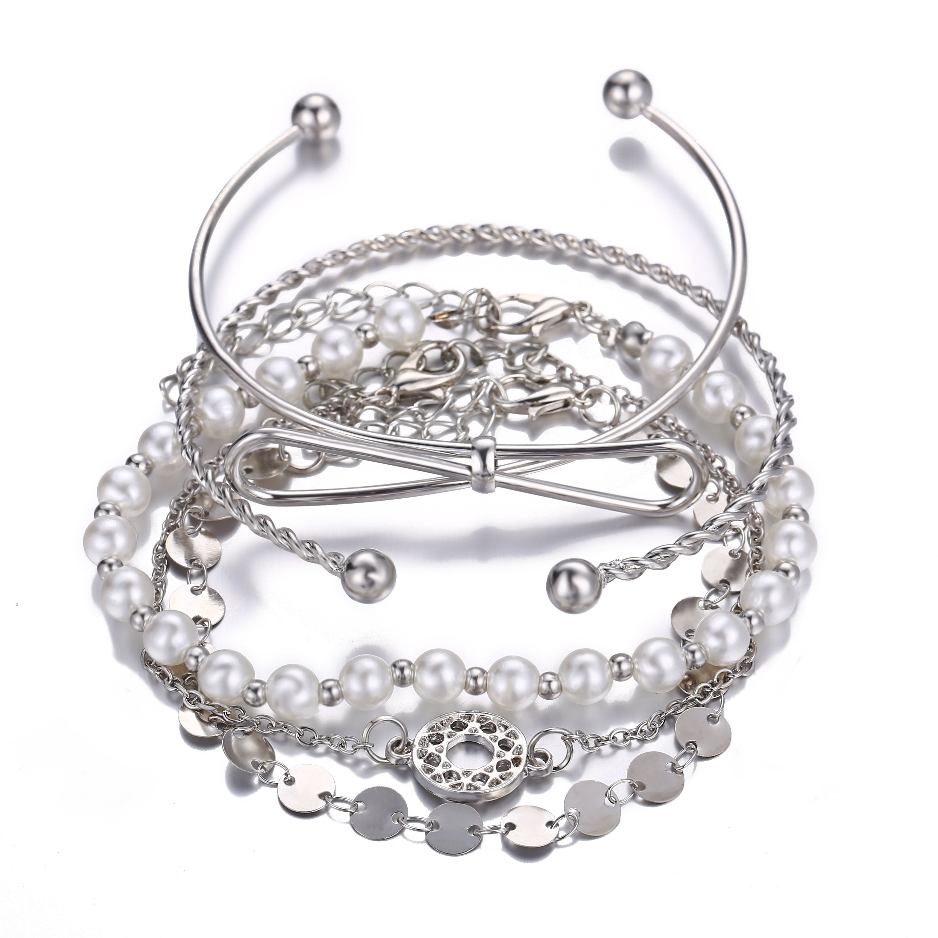 Elegant 18K white gold plated bracelet designed in Italy, showcasing a luxurious shine and comfort fit.