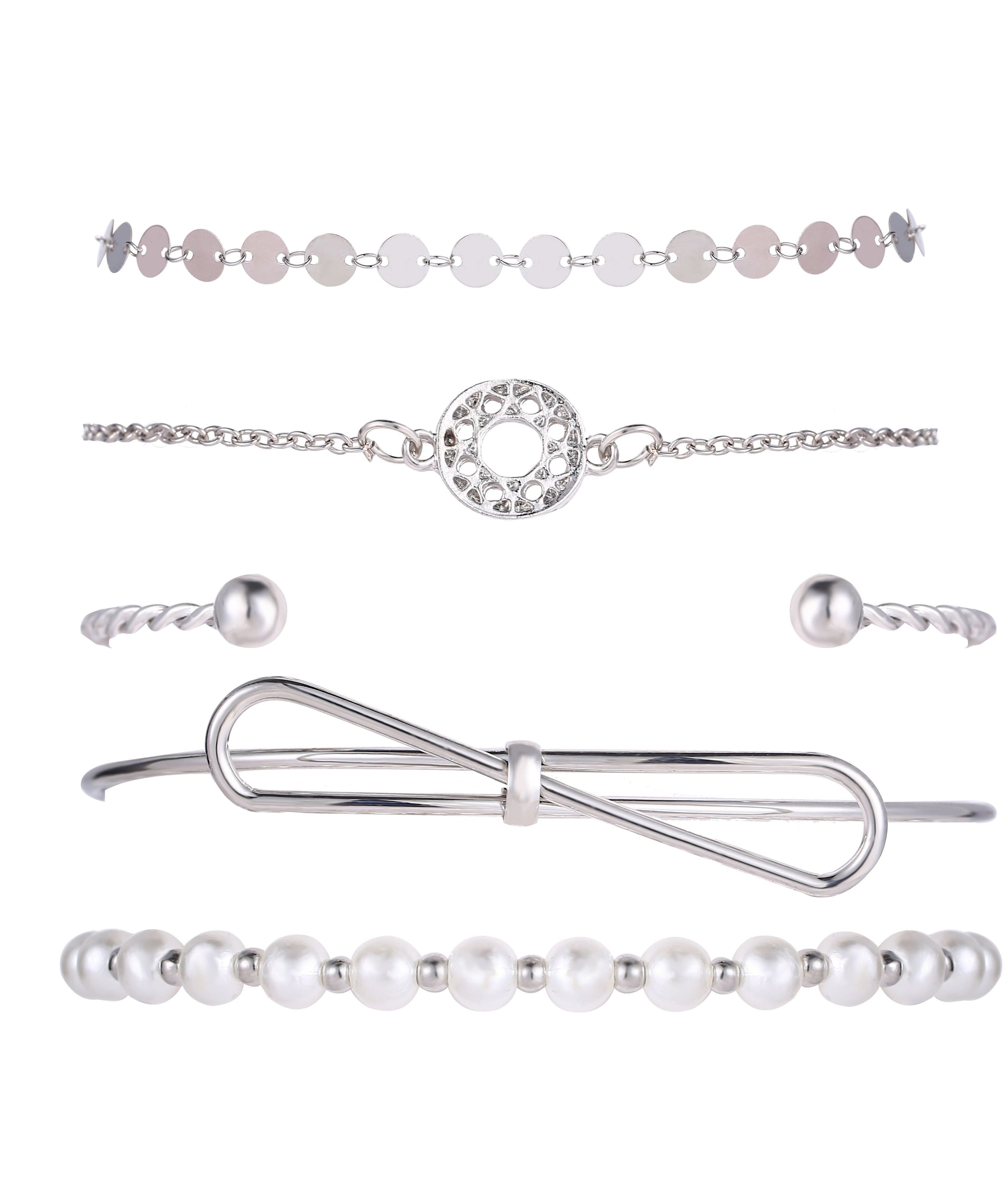 Elegant 18K white gold plated bracelet designed in Italy, showcasing a luxurious shine and comfort fit.