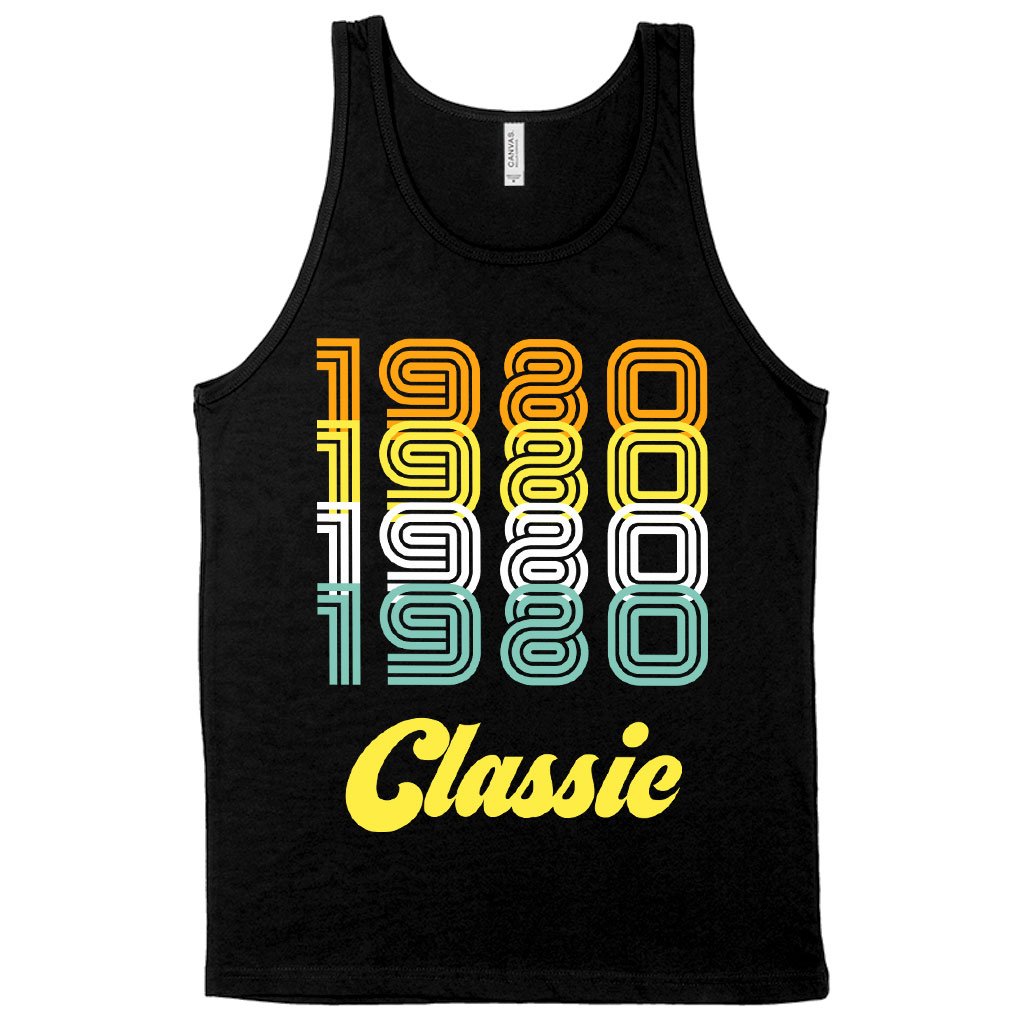 A stylish 1980 Classic Tank top made from soft Airlume cotton, featuring a rounded neck and available in various colors.