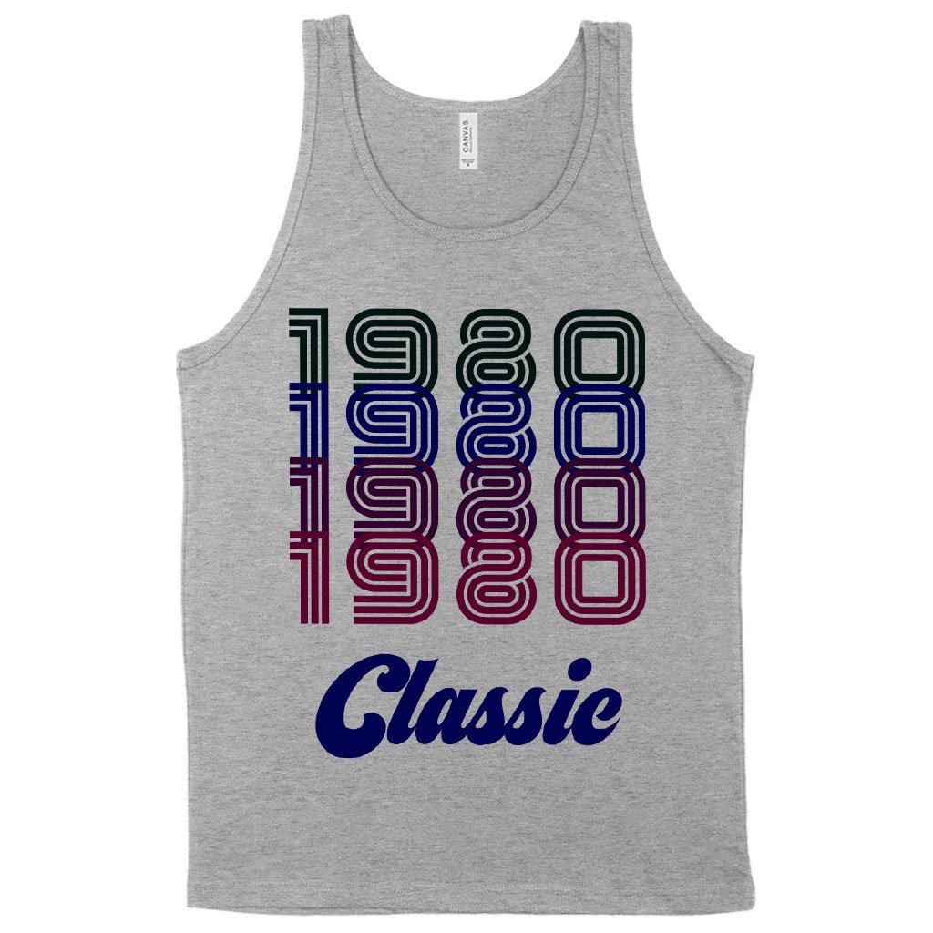 A stylish 1980 Classic Tank top made from soft Airlume cotton, featuring a rounded neck and available in various colors.