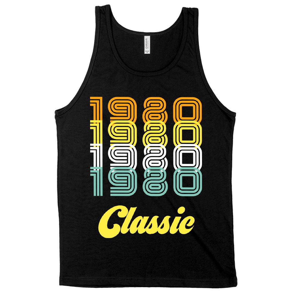 A stylish 1980 Classic Tank top made from soft Airlume cotton, featuring a rounded neck and available in various colors.