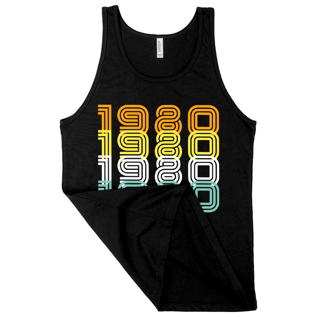 A stylish 1980 Classic Tank top made from soft Airlume cotton, featuring a rounded neck and available in various colors.