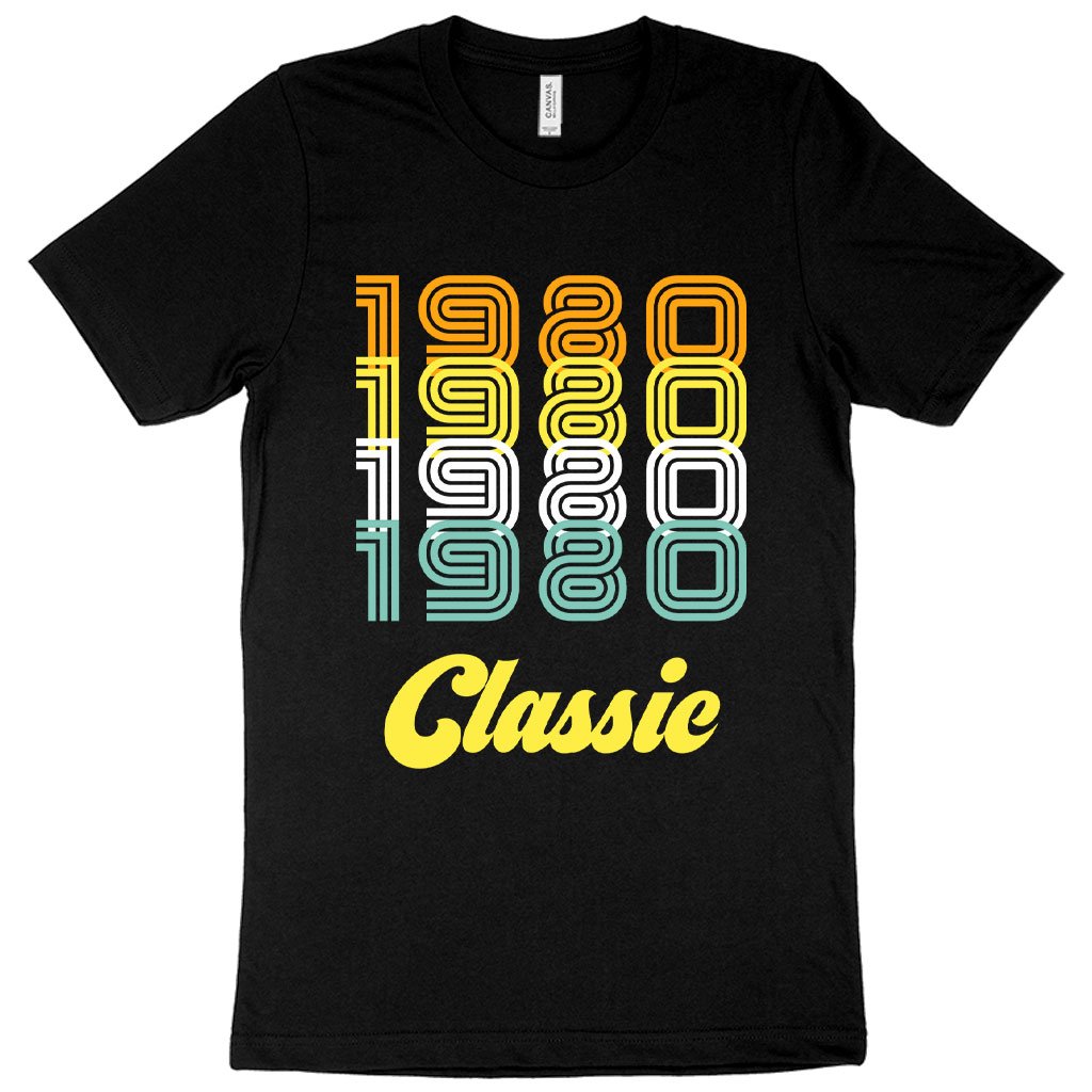 A stylish 1980 Classic T-Shirt featuring a retro design, made from soft Airlume cotton, available in various sizes.