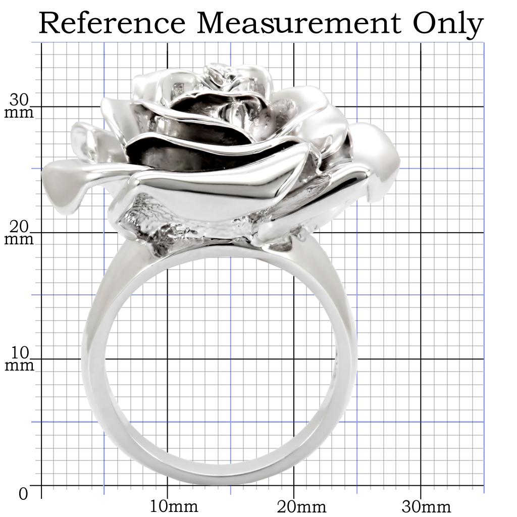 1W044 Rhodium Brass Ring with a sleek design, featuring a shiny rhodium finish and no center stone, perfect for everyday wear.