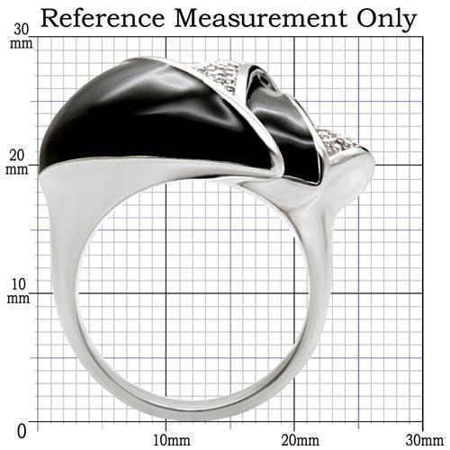 1W105 Rhodium Brass Ring featuring a clear AAA Grade CZ stone, showcasing its elegant design and shiny finish.