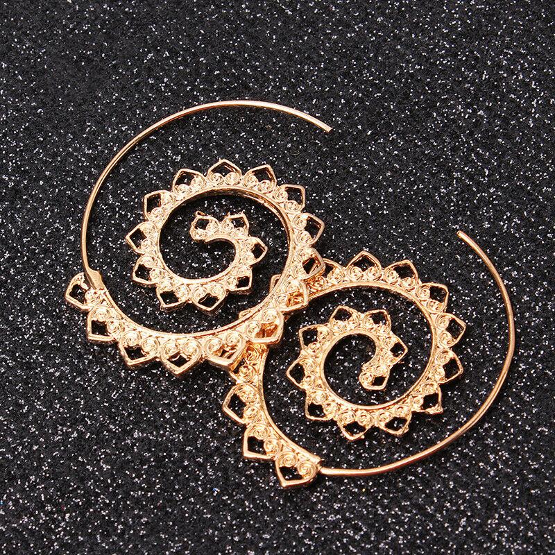 A pair of modern 14K gold plated multi filigree heart swirl hoop earrings, showcasing intricate designs and a luxurious finish.