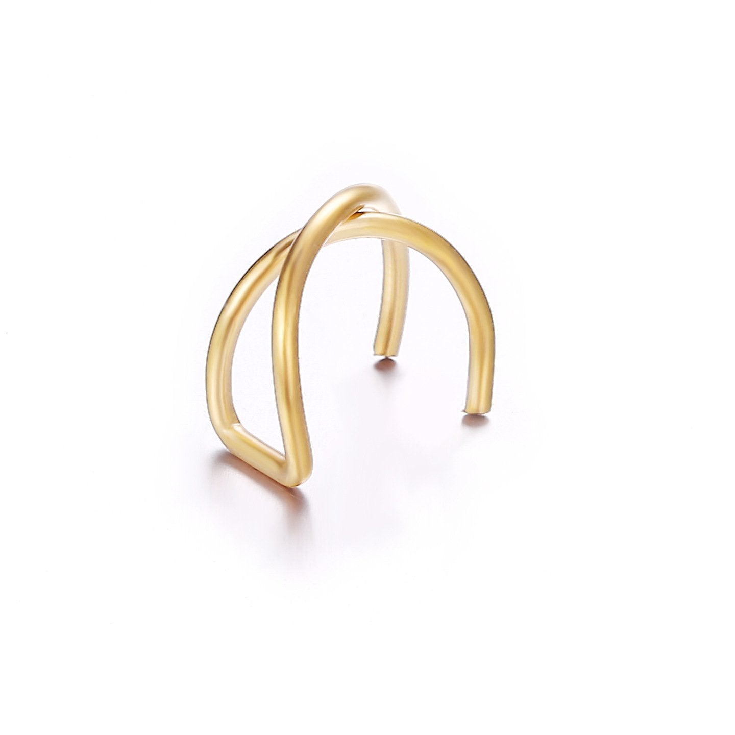 Elegant 2 Piece Ear Cuff earrings, 18K gold plated, showcasing Italian craftsmanship and hypoallergenic design.