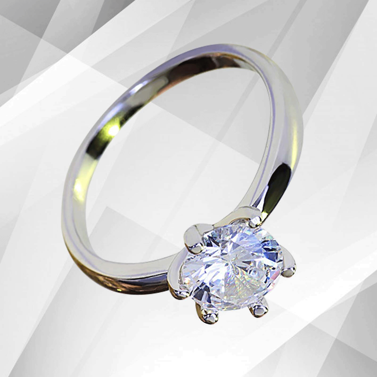 2.0Ct Round-Cut Diamond Solitaire Bridal Engagement Ring in 18Ct white gold, showcasing a brilliant round diamond in a pave setting.