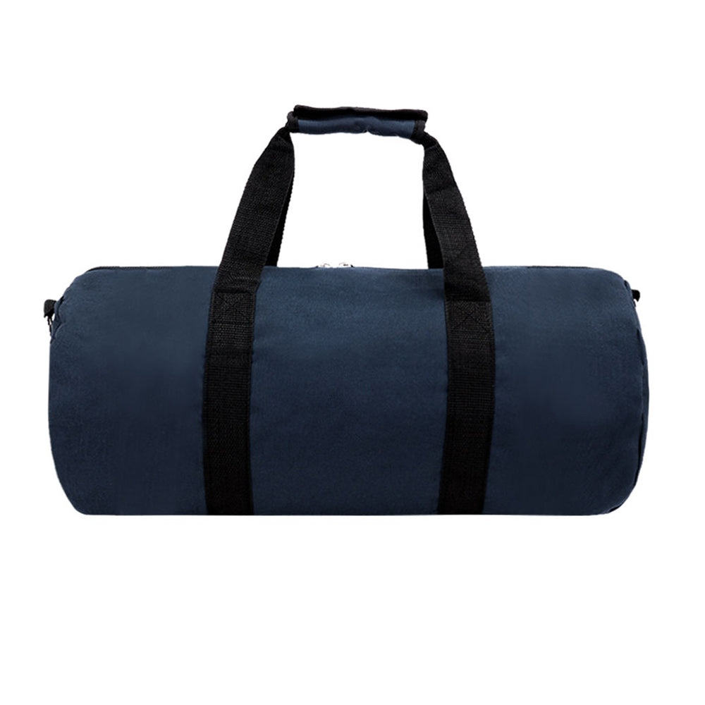 A stylish 23 Inch Round Duffel bag made from durable 600D polyester, featuring a zippered main compartment and adjustable shoulder strap.