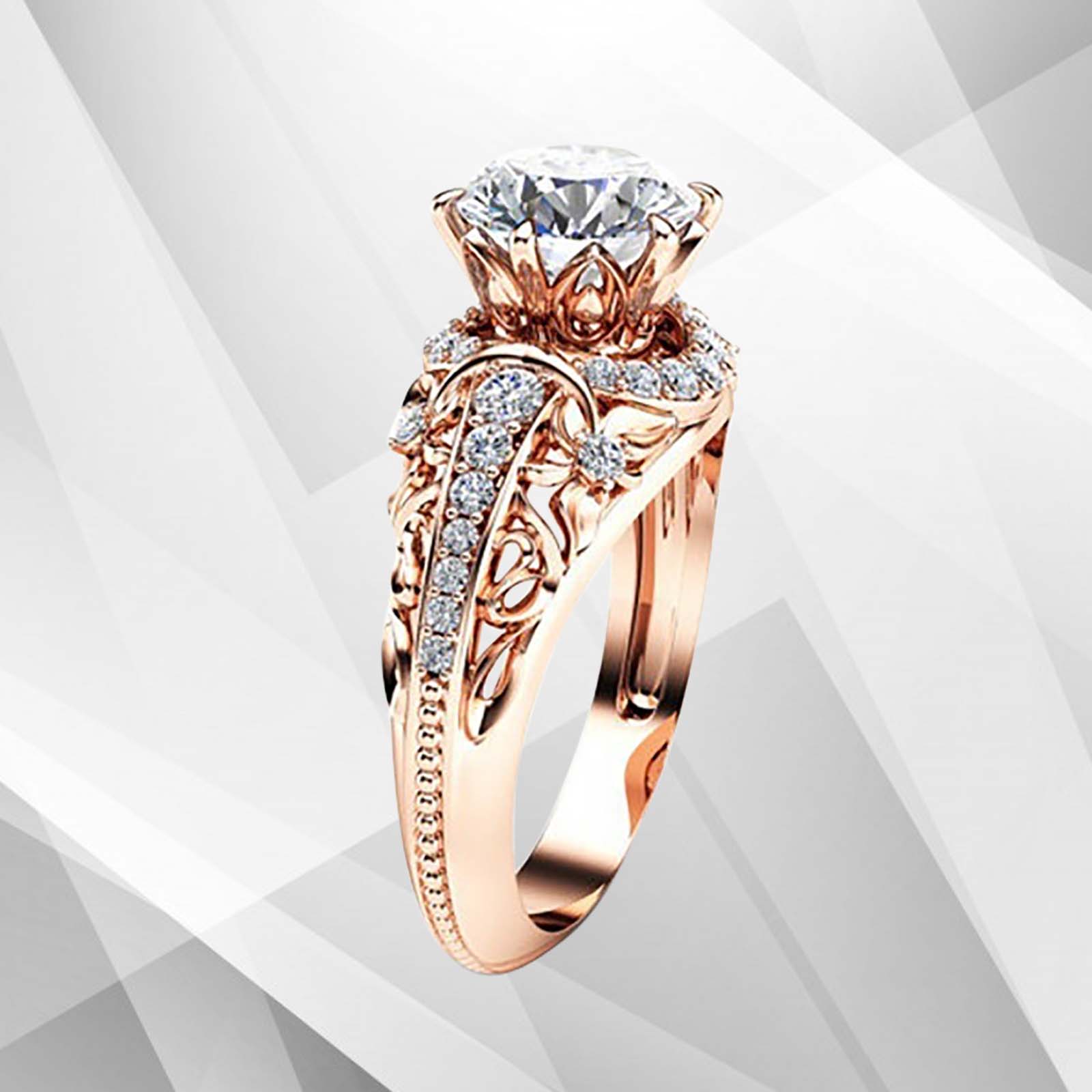 2.88Ct round-cut diamond engagement ring in 18Ct rose gold setting, showcasing exquisite craftsmanship and sparkling brilliance.