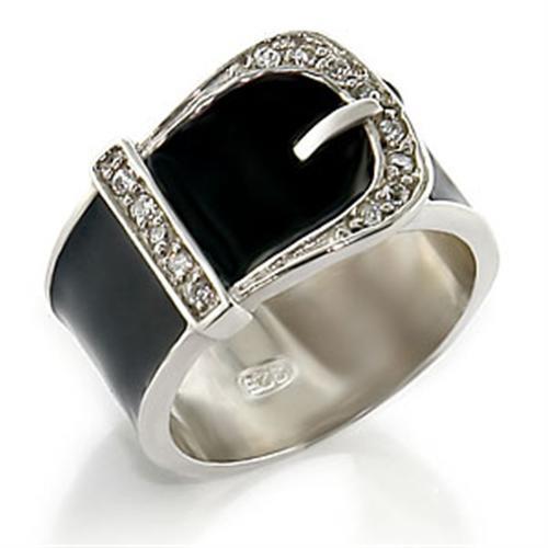 A high-polished 925 sterling silver ring featuring a clear top-grade crystal, showcasing its elegant design and shine.