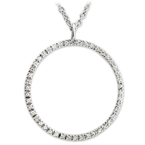 High-Polished 925 Sterling Silver Pendant featuring a clear AAA Grade CZ stone, showcasing its elegant design and shine.