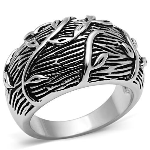 3W064 Rhodium Brass Ring with a sleek design, featuring a shiny rhodium finish and no center stone, perfect for any occasion.