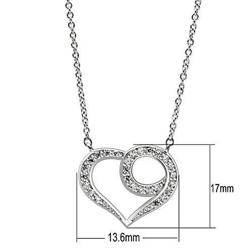 3W075 Rhodium Brass Necklace featuring AAA Grade Clear CZ stone, elegantly designed for versatile wear.