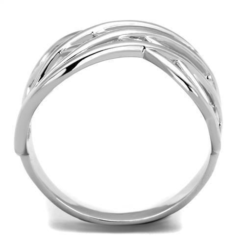 A sleek rhodium brass ring with a minimalist design, featuring a shiny finish and no center stone, perfect for everyday wear.