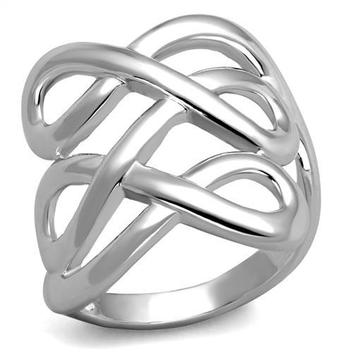 3W1076 Rhodium Brass Ring with a sleek design, featuring a polished rhodium finish and no center stone, perfect for everyday wear.