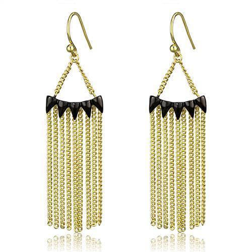 Elegant Gold and Ruthenium Brass Earrings featuring a clear top grade crystal centerpiece, perfect for any occasion.