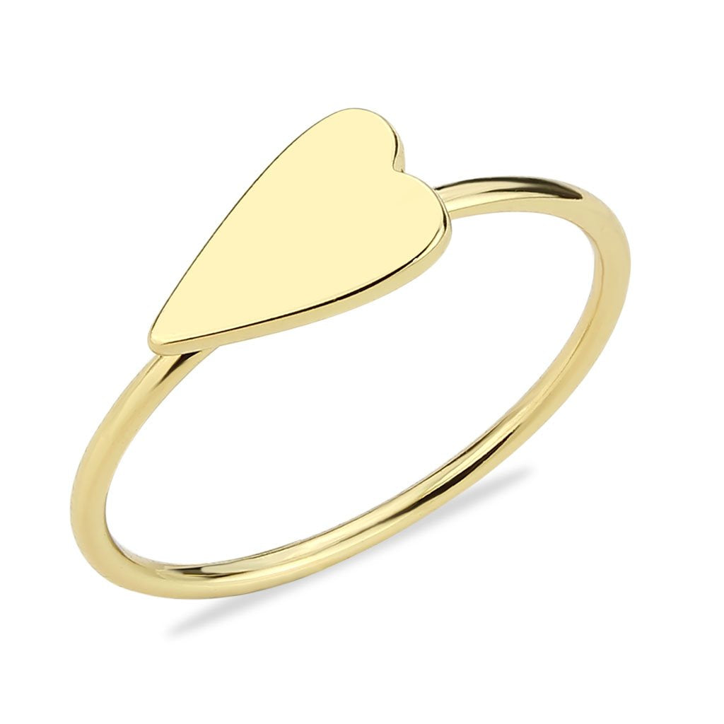 3W1617 Flash Gold Brass Ring with a minimalist design, featuring a shiny gold finish and no center stone, perfect for elegant styling.