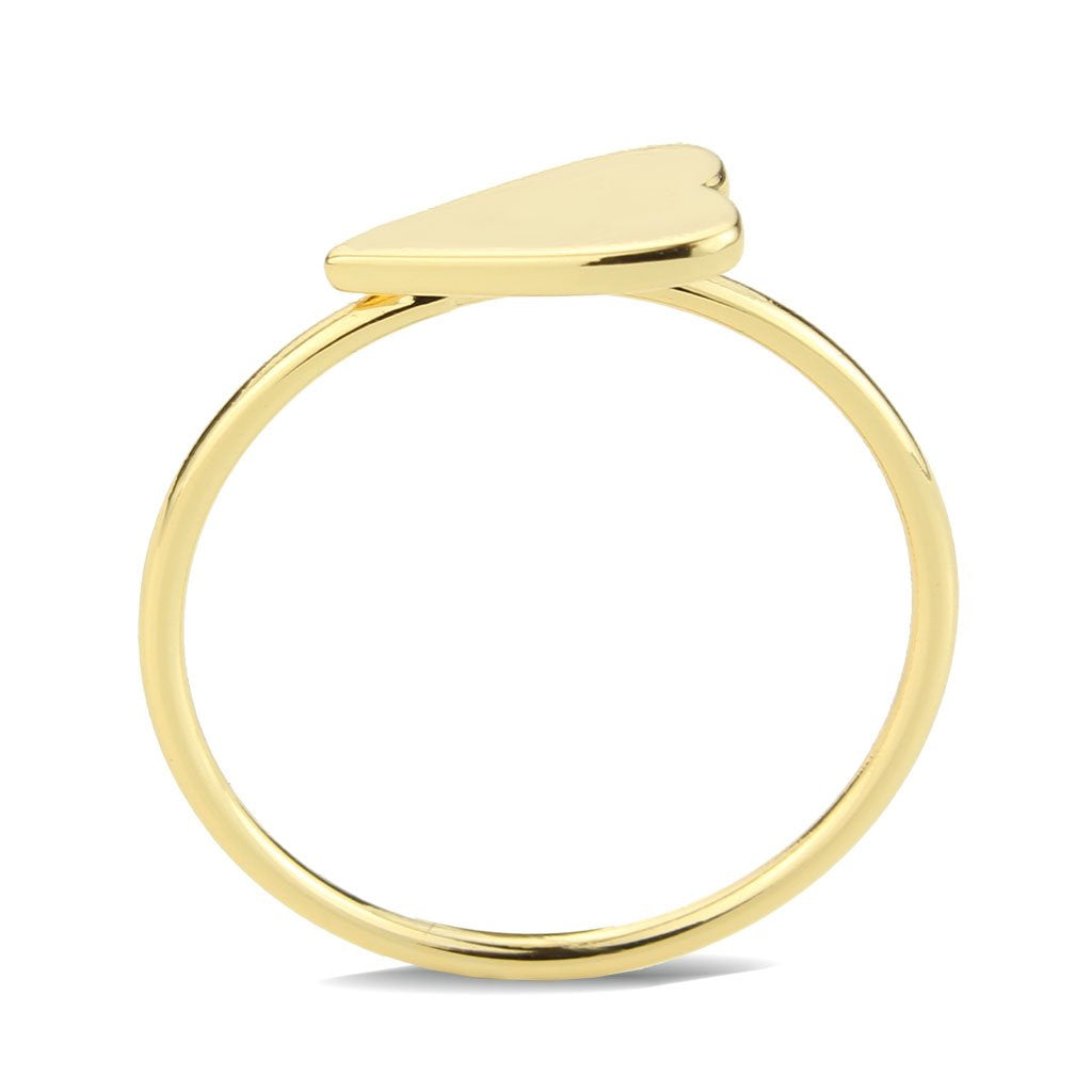 3W1617 Flash Gold Brass Ring with a minimalist design, featuring a shiny gold finish and no center stone, perfect for elegant styling.