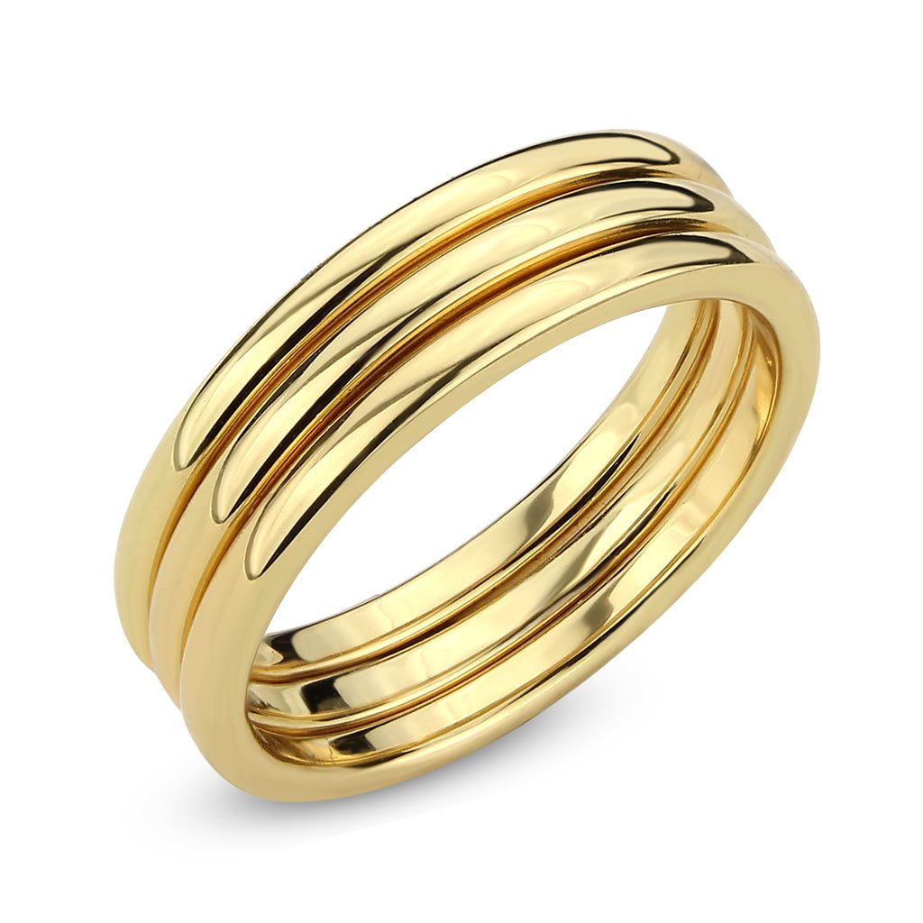 3W1628 Flash Gold Brass Ring with a sleek design, featuring a shiny gold finish and no center stone, perfect for elegant styling.