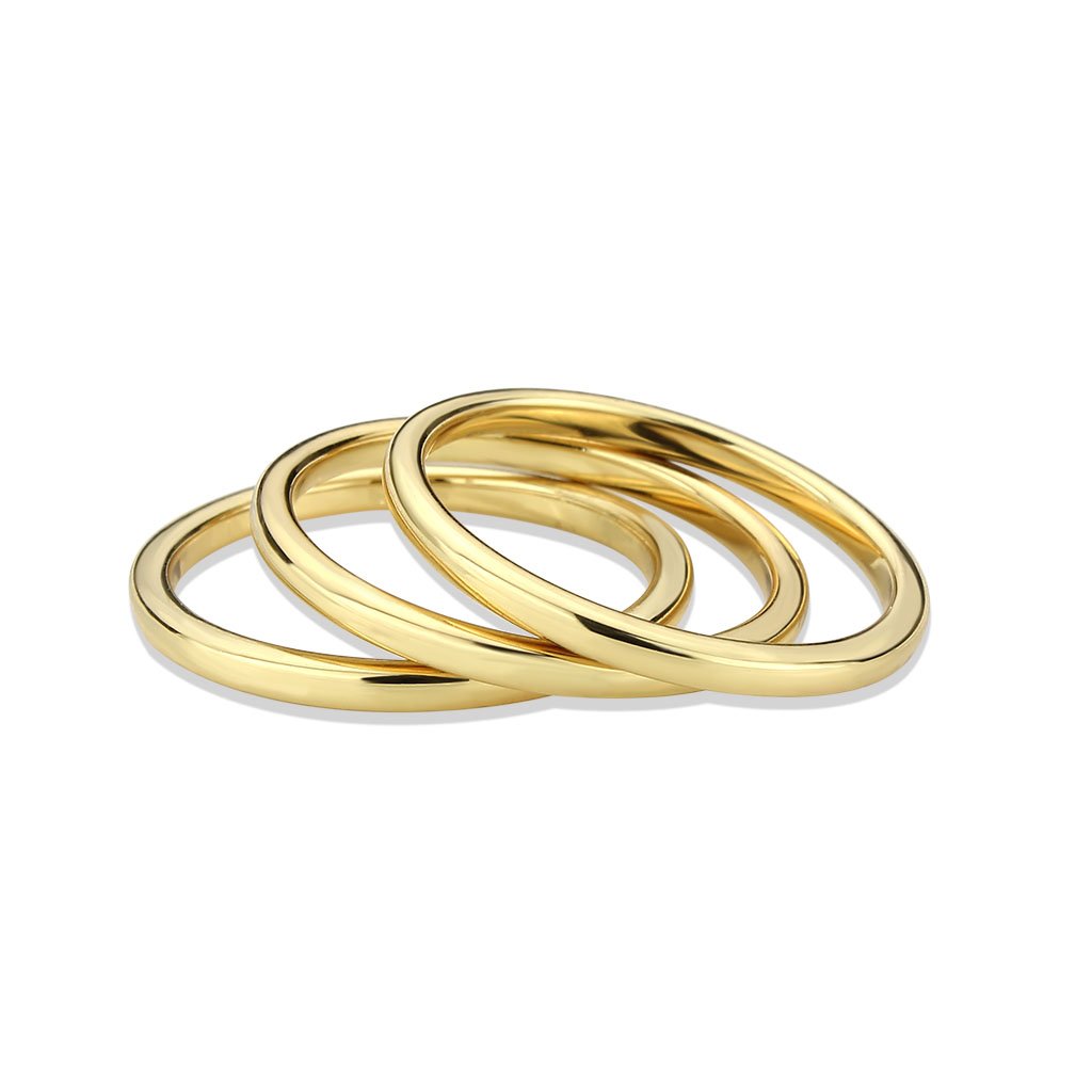 3W1628 Flash Gold Brass Ring with a sleek design, featuring a shiny gold finish and no center stone, perfect for elegant styling.