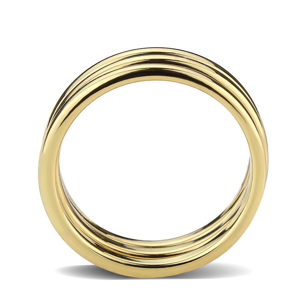 3W1628 Flash Gold Brass Ring with a sleek design, featuring a shiny gold finish and no center stone, perfect for elegant styling.