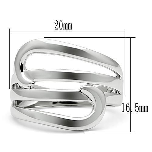 3W164 Rhodium Brass Ring with a sleek design, showcasing its shiny finish and elegant simplicity, perfect for any occasion.