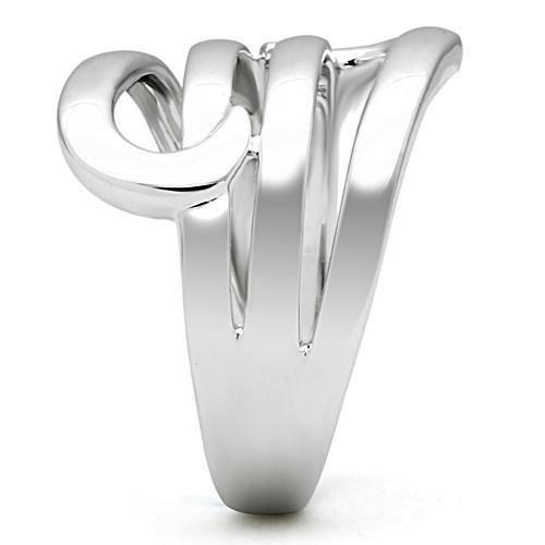 3W164 Rhodium Brass Ring with a sleek design, showcasing its shiny finish and elegant simplicity, perfect for any occasion.