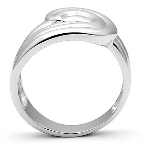 3W165 Rhodium Brass Ring with a sleek, minimalist design, showcasing its shiny rhodium finish and lightweight brass material.