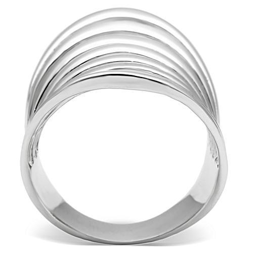 3W168 Rhodium Brass Ring with a sleek design, showcasing its shiny rhodium finish and durable brass material.