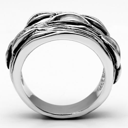 3W188 Rhodium Brass Ring with a sleek, minimalist design, showcasing its shiny rhodium finish and durable brass material.