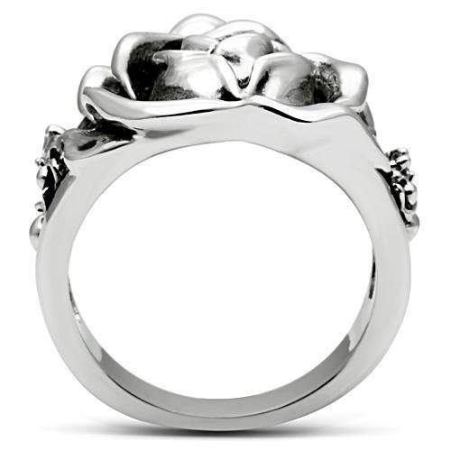 3W210 Rhodium Brass Ring featuring a clear AAA Grade CZ center stone, showcasing its elegant design and shiny finish.