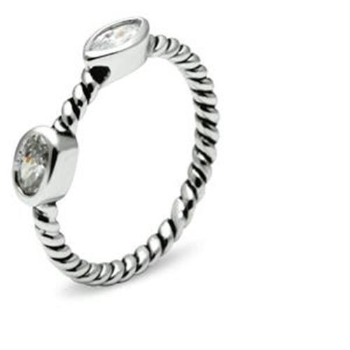 3W212 Rhodium Brass Ring featuring a clear AAA Grade CZ stone, showcasing its elegant design and luxurious finish.