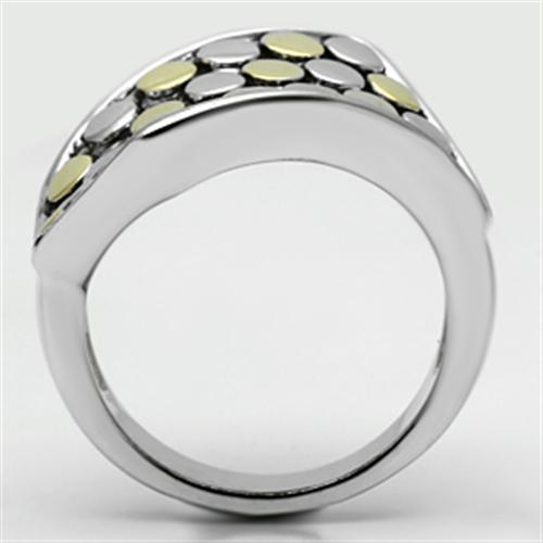 3W249 Reverse Two-Tone Brass Ring showcasing its elegant design and quality craftsmanship.