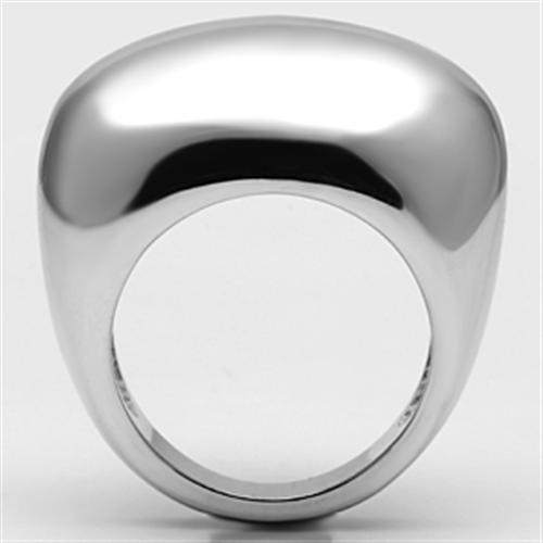 3W281 Rhodium Brass Ring with a sleek, polished finish, showcasing its minimalist design without any stones.