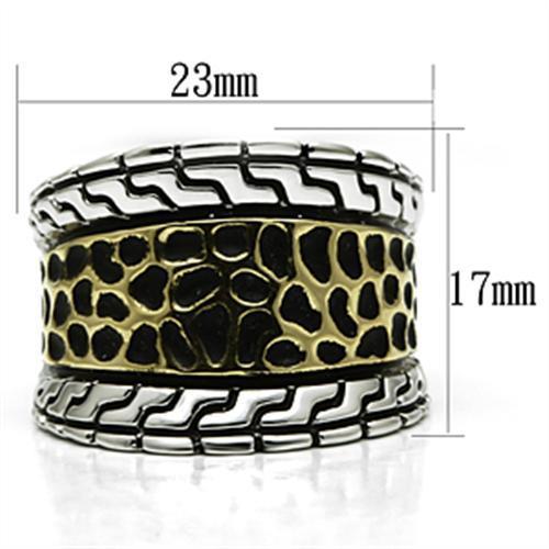 3W296 Reverse Two-Tone Brass Ring showcasing its elegant design and unique finish without any stone.