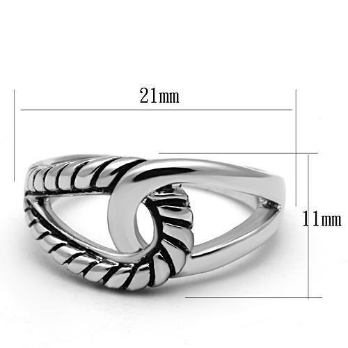 3W310 Rhodium Brass Ring featuring a glossy jet epoxy center stone, showcasing an elegant design and luxurious finish.