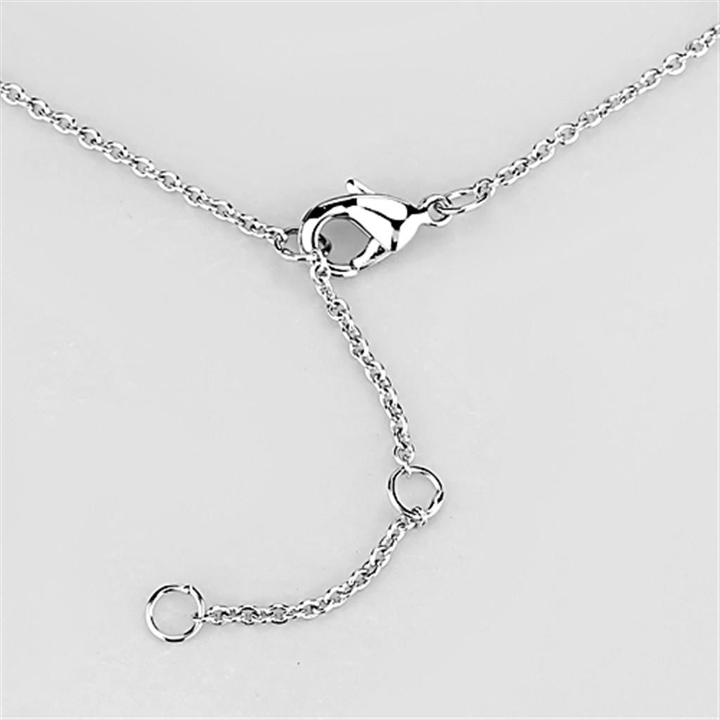 3W441 Rhodium and Ruthenium Brass Necklace featuring AAA Grade CZ in black diamond color, elegantly designed for any occasion.