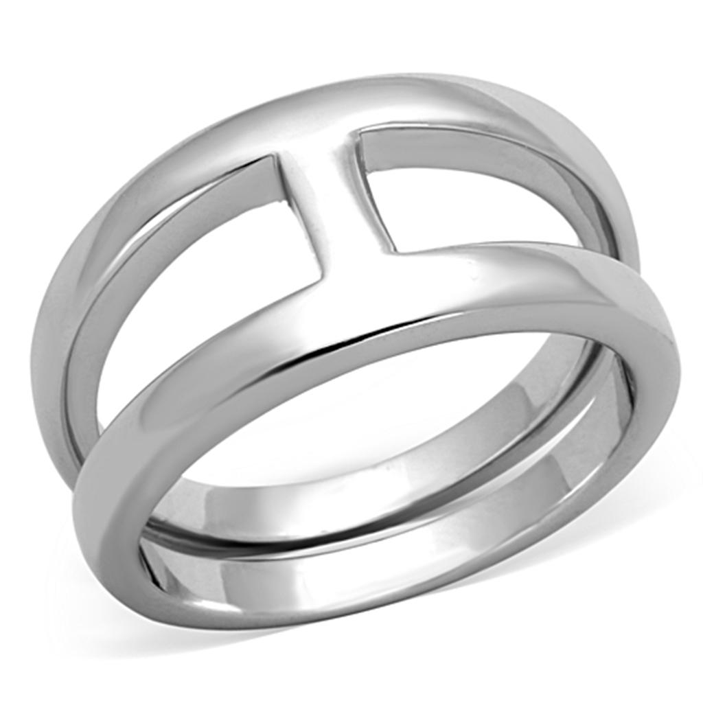 3W603 Rhodium Brass Ring with a sleek design, showcasing its shiny rhodium finish and lightweight brass material.