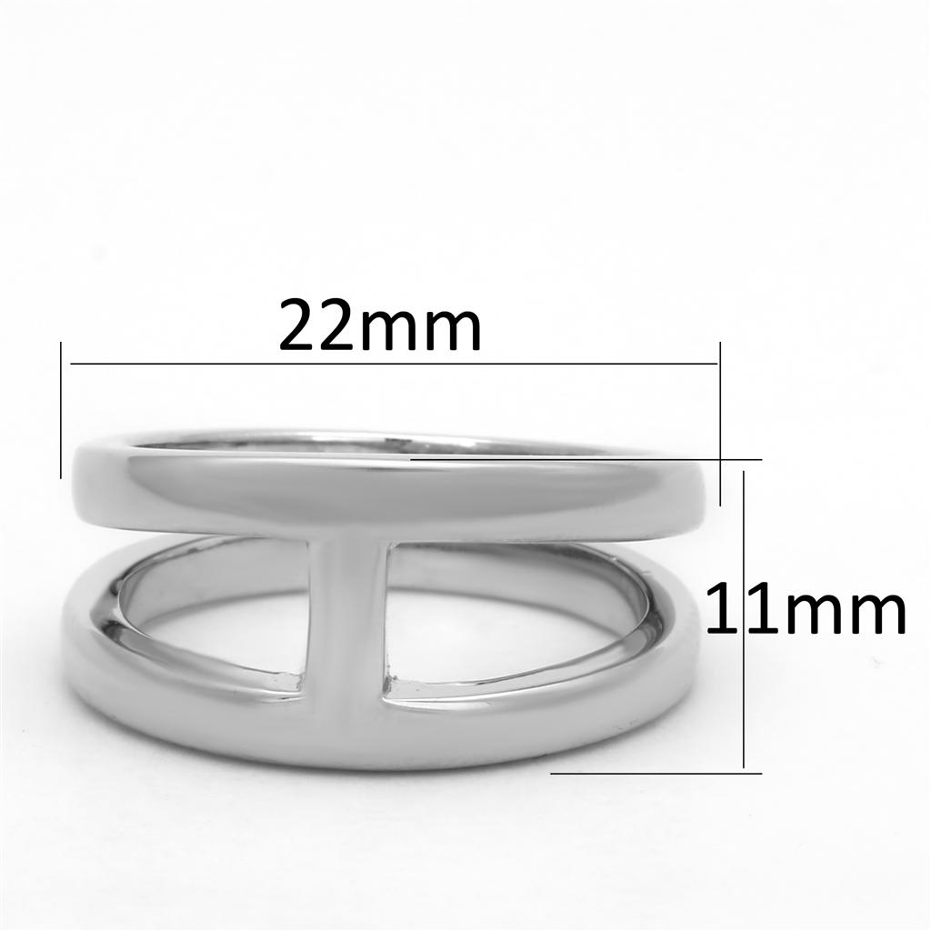 3W603 Rhodium Brass Ring with a sleek design, showcasing its shiny rhodium finish and lightweight brass material.