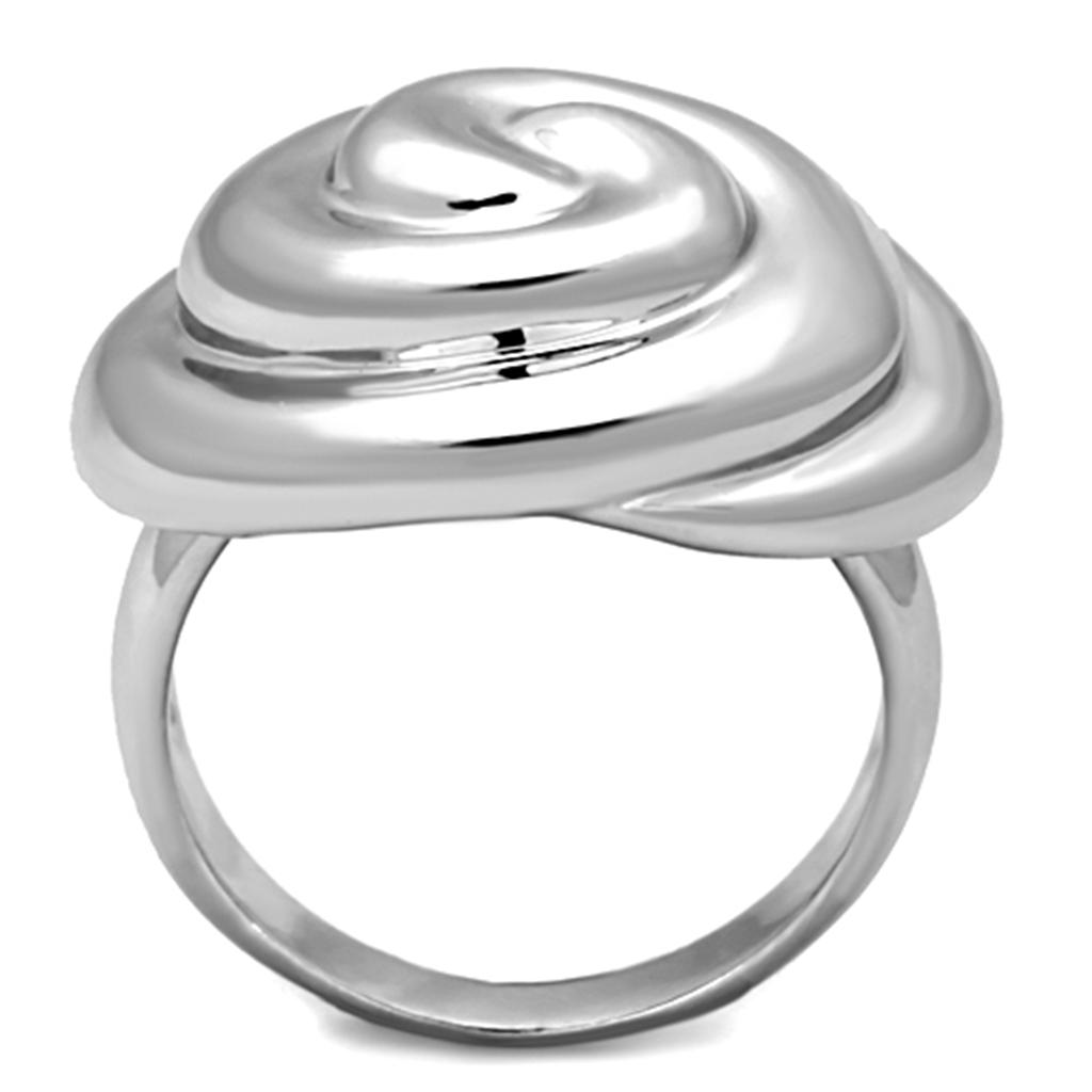 3W723 Rhodium Brass Ring with a sleek design, showcasing its shiny finish and elegant simplicity without any stones.