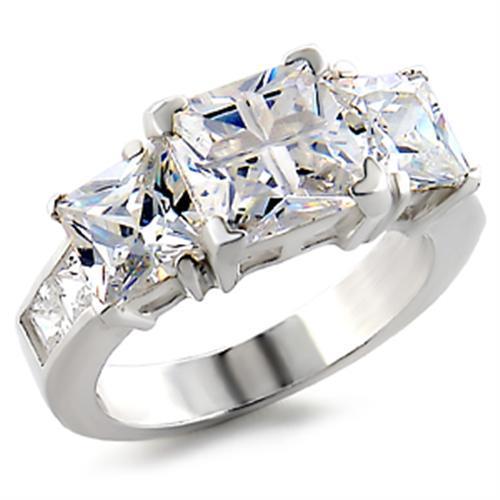 A high-polished 925 sterling silver ring featuring AAA grade clear cubic zirconia stones, showcasing elegance and shine.