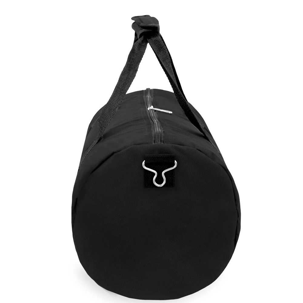 A spacious 40-inch round duffel bag made of durable 600D polyester, featuring a zippered main compartment and adjustable shoulder strap.