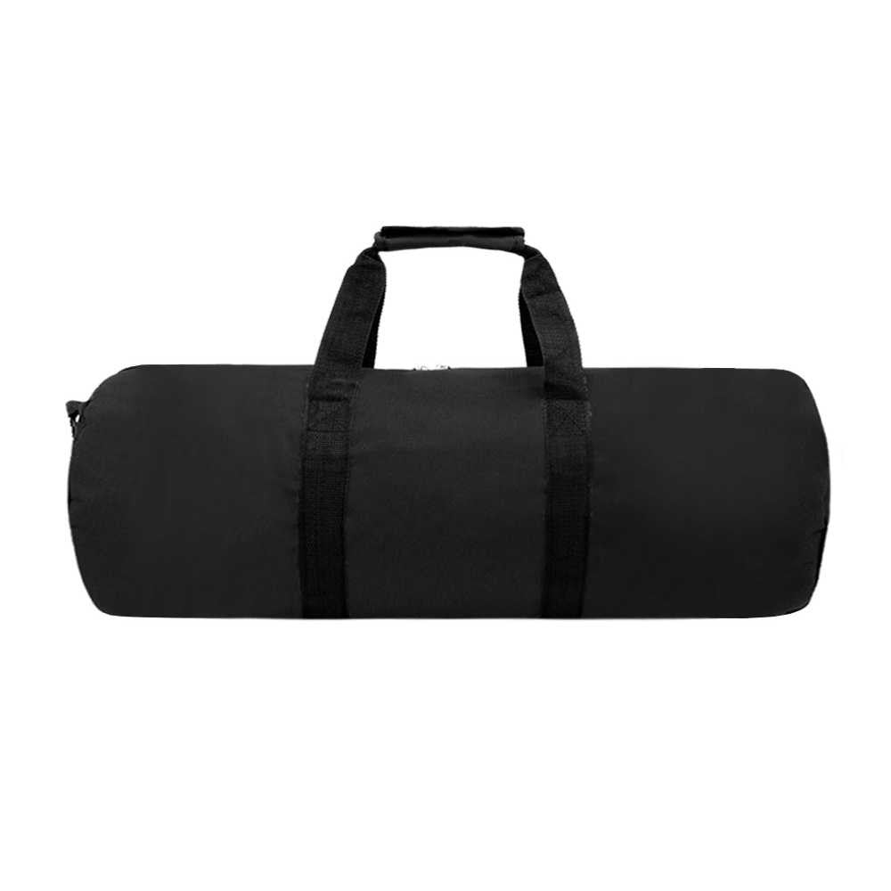 A spacious 40-inch round duffel bag made of durable 600D polyester, featuring a zippered main compartment and adjustable shoulder strap.