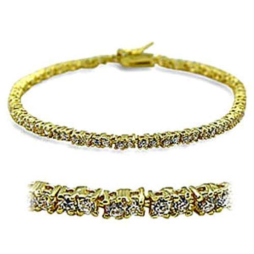 Elegant gold brass bracelet featuring AAA Grade clear CZ stone, showcasing a luxurious design.