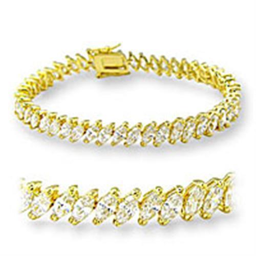 Elegant gold brass bracelet featuring a clear AAA grade cubic zirconia stone, perfect for any occasion.