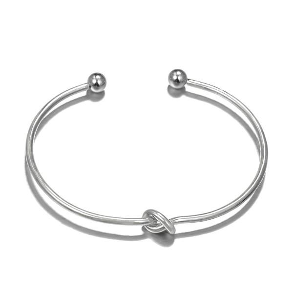 5 Piece Pav'e Loveknot Bracelet Silver Set featuring elegant silver plating and sparkling white crystal pav'e.