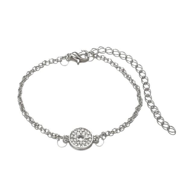 5 Piece Pav'e Loveknot Bracelet Silver Set featuring elegant silver plating and sparkling white crystal pav'e.