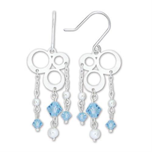 High-polished 925 sterling silver earrings featuring synthetic sea blue spinel, elegantly designed for any occasion.