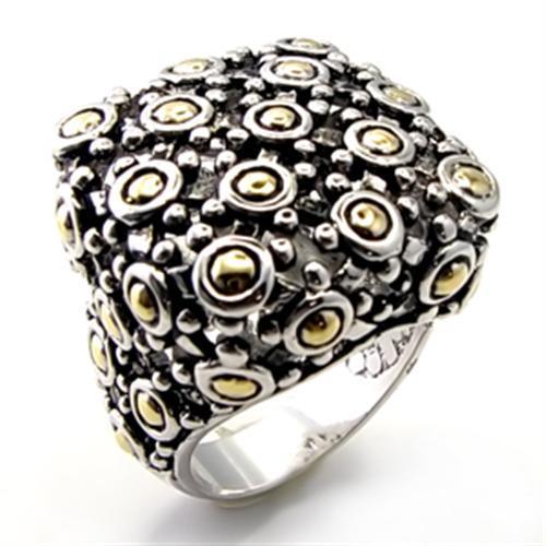 6X022 Reverse Two-Tone Brass Ring showcasing its elegant design and finish without any stones.